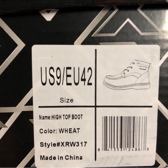 Xray Footwear Dahill Men's High Top Boots Wheat Color Size 9 New in Box - Picture 13 of 16